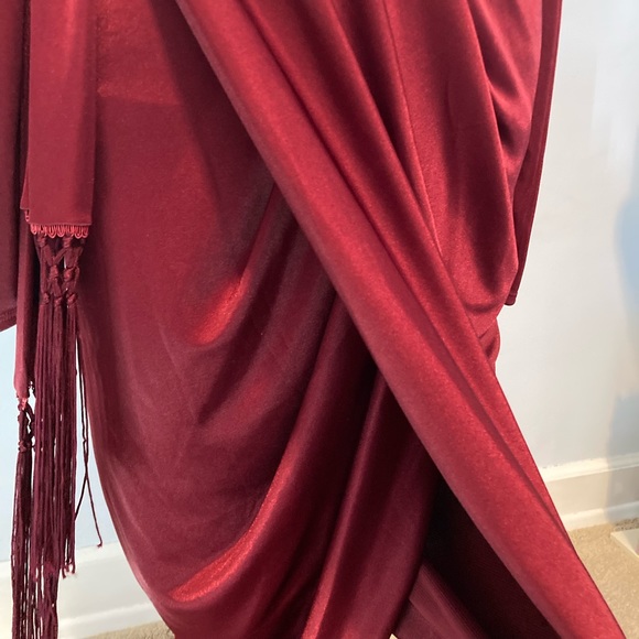 Altuzarra for Target burgundy satin tulip-skirt dress - Picture 7 of 8